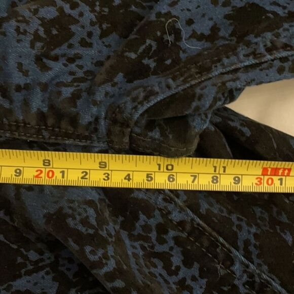 Free People Burnout Velvet Jeans Womens 27 Blue Black Winter Skinny - Picture 11 of 12